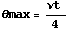 θmax = νt /4